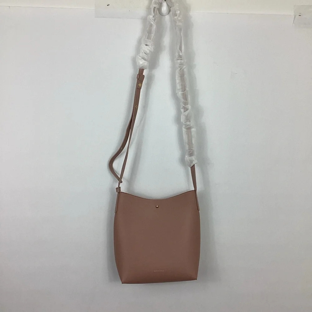 Anthropologie Samara Vegan Leather Crossbody Bag Peony Pink